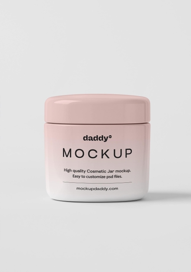 Shiny Plastic Beauty Jar Packaging Design Mockup