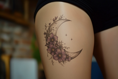 Womens Thigh Tattoo Design Mockup