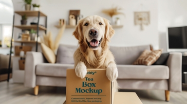 Dog Treat Box Design Mockup