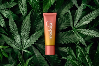 Cannabis Face Cream Tube Mockup
