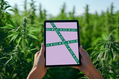 iPad Mockup for CBD Oil in Cannabis Farm