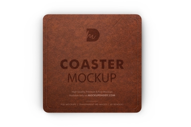 Square Coaster Mockup Free