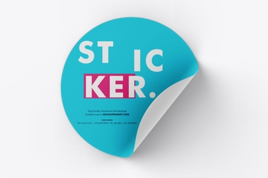 Round Adhesive Sticker Mockup