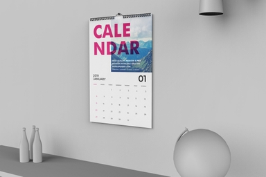 Wall Calendar Mockup Free