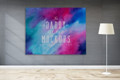 Painting on Wall Mockup