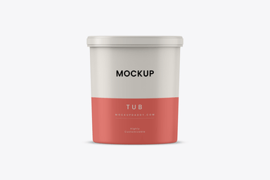 Plastic Food Bucket Mockup
