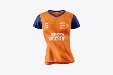 V Neck Women Jersey Mockup