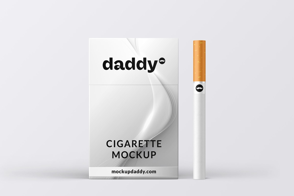 Cigarette and Packaging Mockup