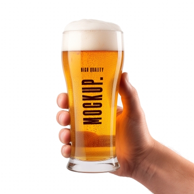 Wizen Beer Glass Mockup in Hand