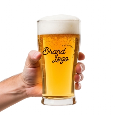 Beer Glass Mockup Holding in Hand