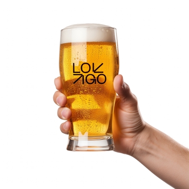 Hand-Holding Beer Glass Mockup