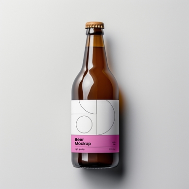Beer Bottle Mockup with Customizable Label