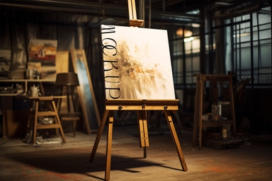 Square Canvas Mockup in Room on Easel