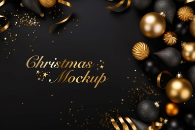 Christmas Copy Space Mockup with Christmas Decor