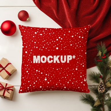 Christmas Cushion Mockup