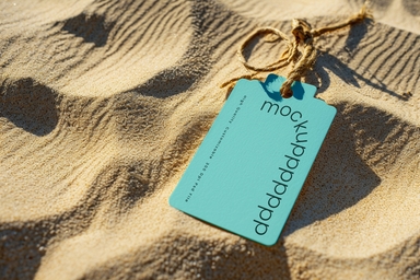 Tag Mockup on Sandy Surface