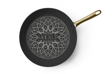 Frying Pan Mockup on Clear Surface