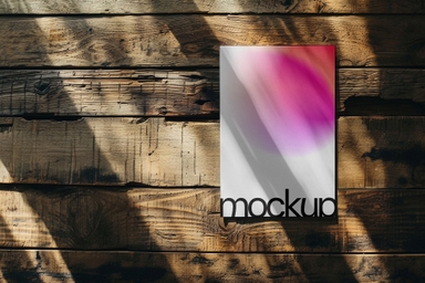 Flat Lay Letterhead Mockup on Worn Wooden Surface