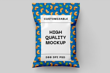 Top Down View Packaging Pouch Mockup
