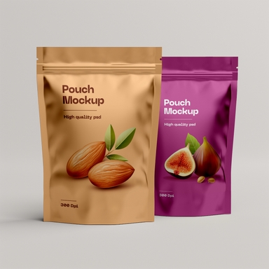 Two Dry Food Item Packaging Pouch Mockups