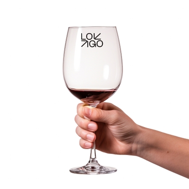 Man Presents Right Hand Holding Wine Glass Mockup