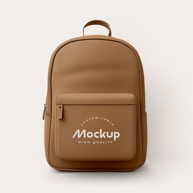 Customizable Leather Backpack Mockup