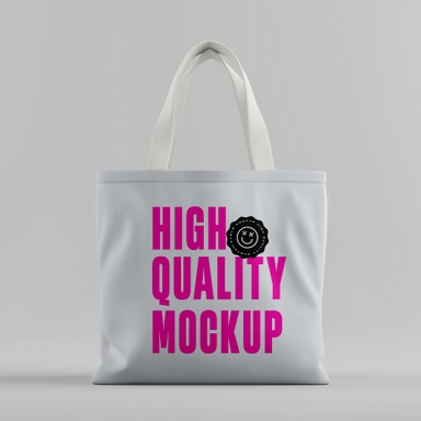 Tote Bag PSD Mockup with White Wide Strap