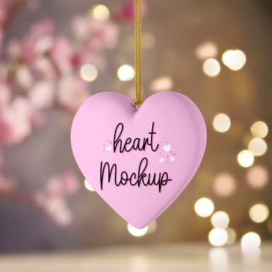 Heart Shape Openable Pendant Mockup