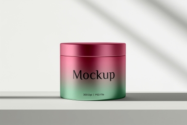 Isolated Skincare Metallic Jar Mockup