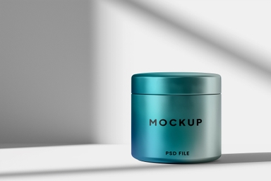 Glossy Metallic Container Mockup