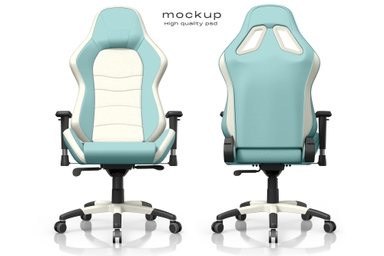 Gaming Chair Mockup Front and Back View