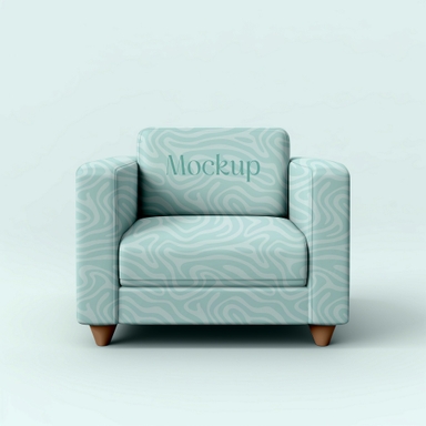 Single Sofa Mockup on Clear Background