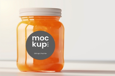 Orange Jam Jar Label Mockup