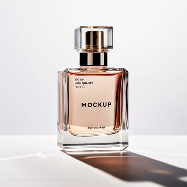 Customizable Label Glass Perfume Bottle Mockup