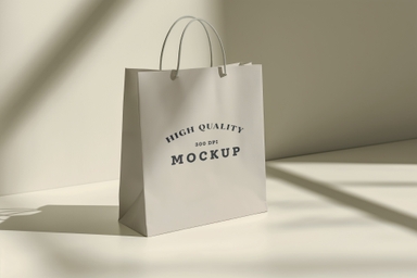 Glossy Paper Shopping Bag Mockup