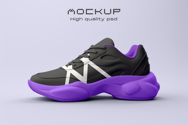 Sports Shoes Mockup on Customizable Background