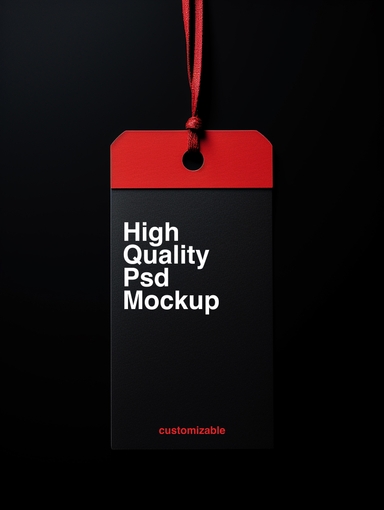 Hanging Tag Mockup in Dark Background