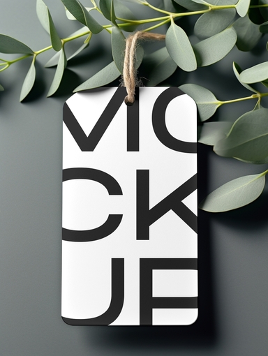 Tag Mockup with Leafs