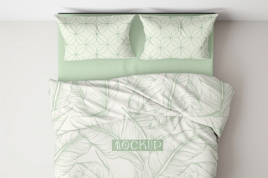 Customizable Bedding Mockup Top Down Perspective
