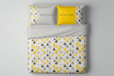 Bedding Design Psd Mockup Top Down Angle