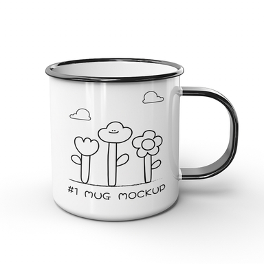 Simple Enamel Coffee Mug Mock-up PSD