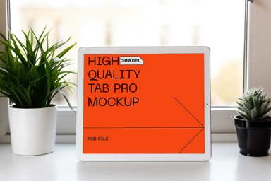White Tablet Mockup Placed Indoor