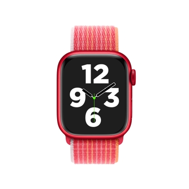Red iWatch Display Mockup on Clear Background