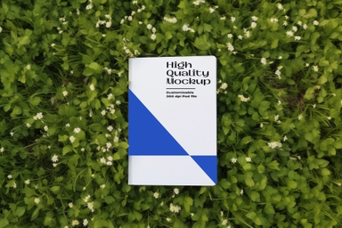 Notebook Mockup Lying on Grass