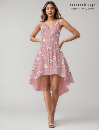 Female Partywear Western Dress Mockup