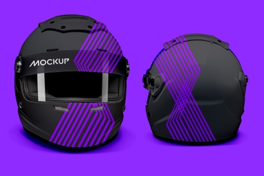 Racing Bike Helmet Mockup Front and Back