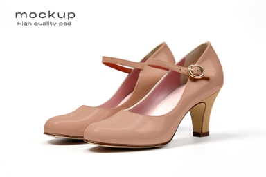 Pair of Women's High Heels Mockup