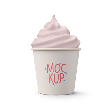 Ice Cream Cup Mockup With Editable Design