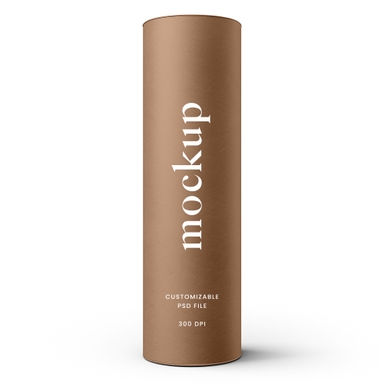 Kraft Tube Mockup Isolated on White Backdrop