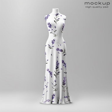 Ladies Glamorous Long Dress Mockup